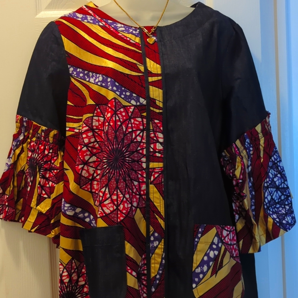 Woman African print dress